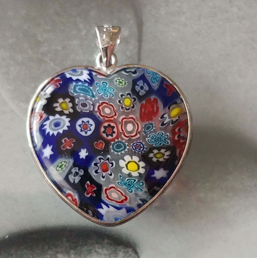 925 LA Heart-Shaped Murano Glass